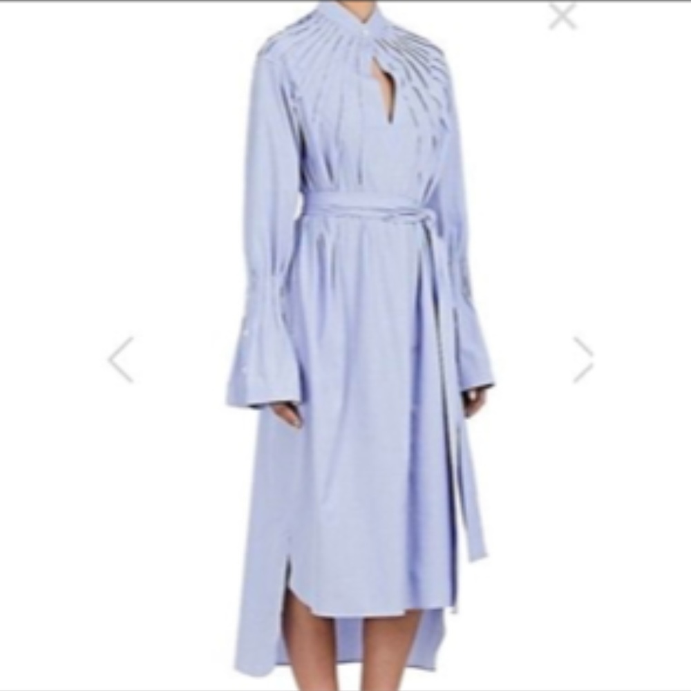 TEIJA Pleated Cotton Belted Women’s Shirtdress